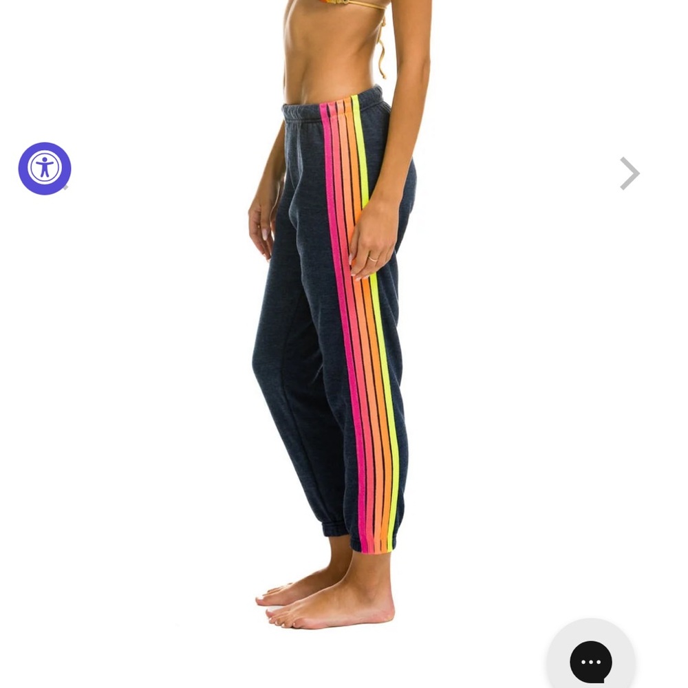 Aviator Nation Heather Navy Neon Rainbow Sweatpants